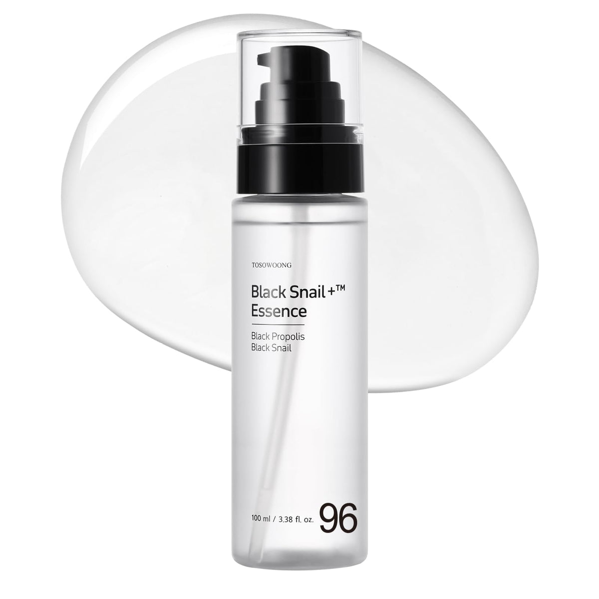 TOSOWOONG Black Snail Plus Essence with 960,890ppm Black Snail Secretion Filtrate, Lightweight Hydrating Serum for Skin Balance and Moisture Care, Korean Skin Care, 100ml, 3.38 fl. oz