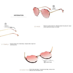 AEVOGUE Sunglasses For Women Oversized Rimless Diamond Cutting Lens Sun Glasses AE0534