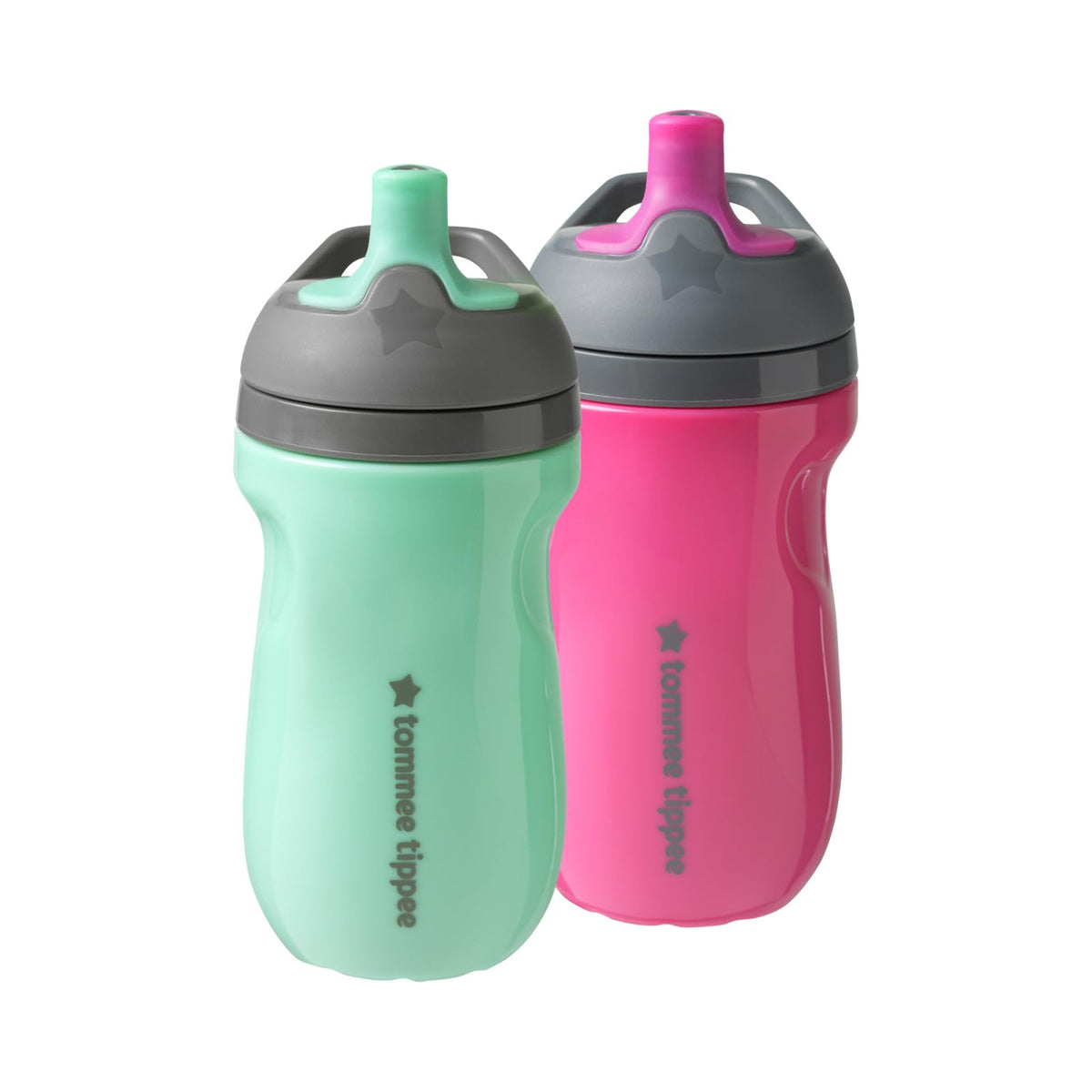 Tommee Tippee Insulated Sportee Water Bottle for Toddlers, Spill-Proof, Pink and Mint (9oz, 12m+, 2 Count)