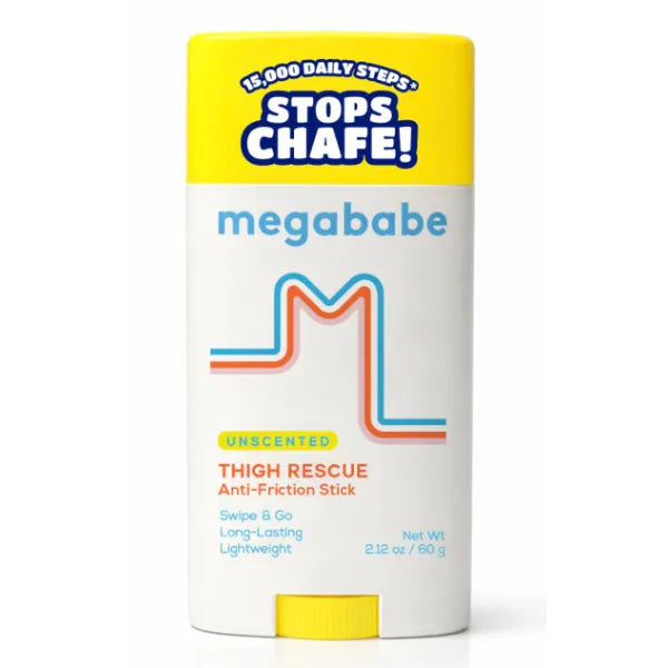 Megababe Unscented Thigh Rescue Anti-Chafe Stick | Prevents Skin Chafe & Irritation,Thighs, arms & more | Vacation and Hot Weather Essentials - 2.12oz