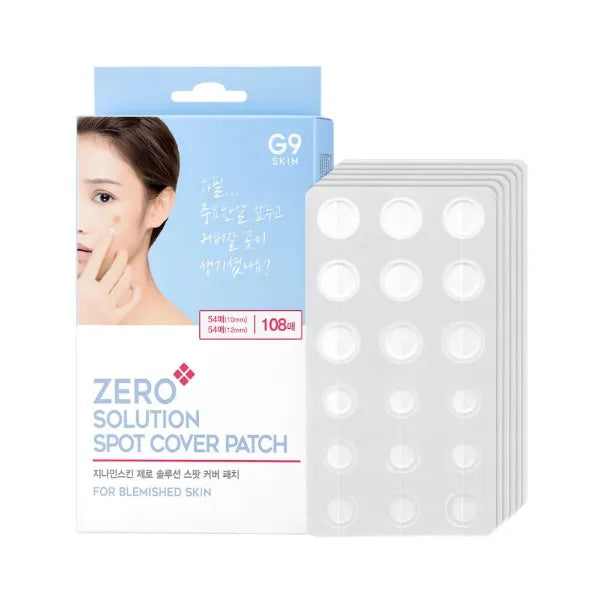 G9SKIN Zero Solution Hydrocolloid Pimple Patches, 108 Count, 10mm and 12mm