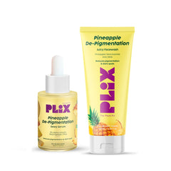 PLIX THE PLANT FIX - 5% Pineapple Foaming Face Wash And Serum Combo for Pigmentation & Dark Spots, Dillness, Reveal A Brighter, Even Toned Complexion