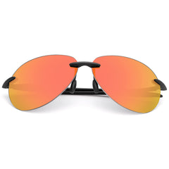Polarized Sunglasses for Men Women Rimless Frame Driving Glasses UV400 Protection Mirror Lens Shades Sport Eyewear Eyeglasses