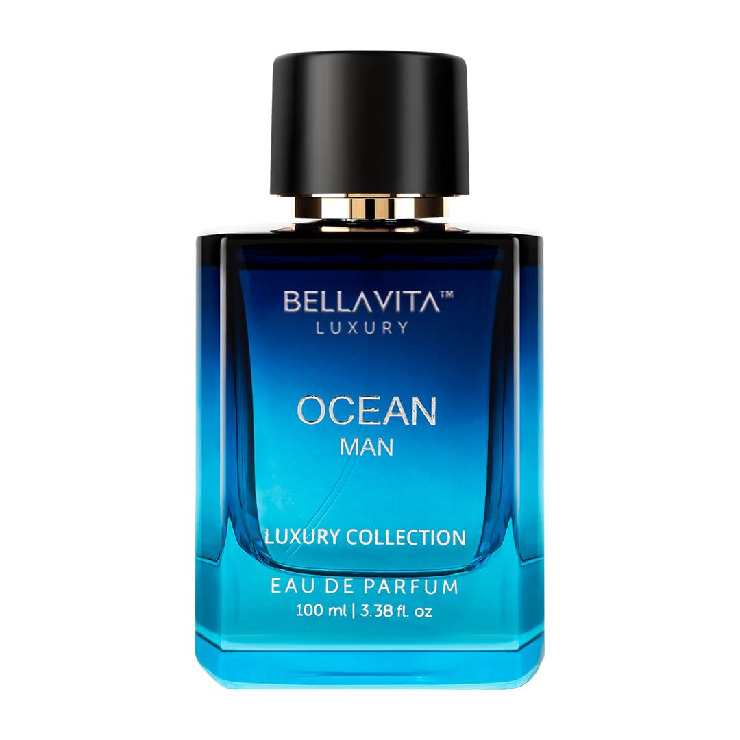 BellaVita Luxury Ocean Aquatic Eau De Parfum for Men - Fresh Citrusy & Fragrance with Marine, Orchid & Musk | Lasting Mens Perfume | OUD & Vanilla Notes | Ideal Perfume for Men, Gifts for Men, 100ml