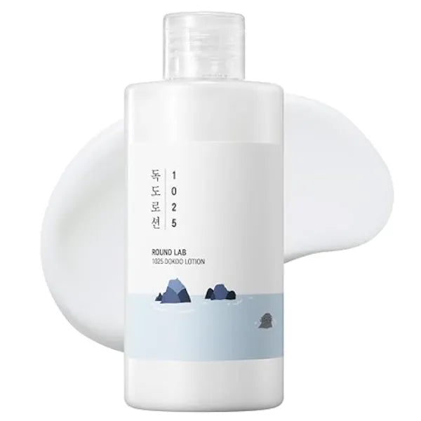 ROUND LAB 1025 Dokdo Lotion Lock in moisture, Triple Hyaluronic Acid, Emulsion, Long lasting hydration, Calming Lotion for sensitive skin 6.76fl.oz