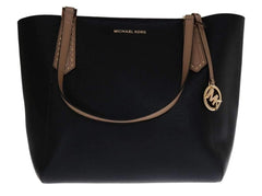 Michael Kors Women's Kimberly Bonded Tote, Leather - Black/Dark Khaki