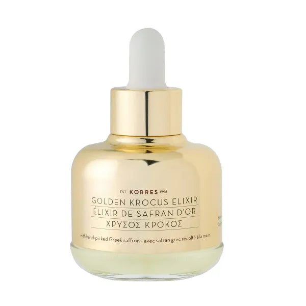 KORRES Golden Krocus Anti Aging Face Serum, for Women & Men, 1 Fl Oz