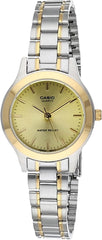 Casio Womens Quartz Watch, Analog Display and Leather Strap Gold/Silver/Gold