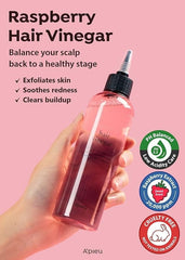 A'PIEU Aâ€™PIEU Raspberry Scalp Vinegar Hair Rinse 6.76 fl. oz. / 200 ml - Balances Hair & Scalpâ€™s pH Level - Smoother and Shinier Hair - Clarifies, Detangles and Encourages Hair Growth