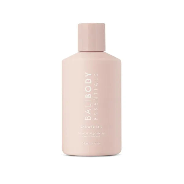 Bali Body Essentials Shower Oil | In-Shower Body Oil Hydrates & Repairs All Skin Types | Moisturising, Soothing Chamomile & Coconut | 100% Vegan, Cruelty Free, Australian Made (250 ml/8.4 fl oz)