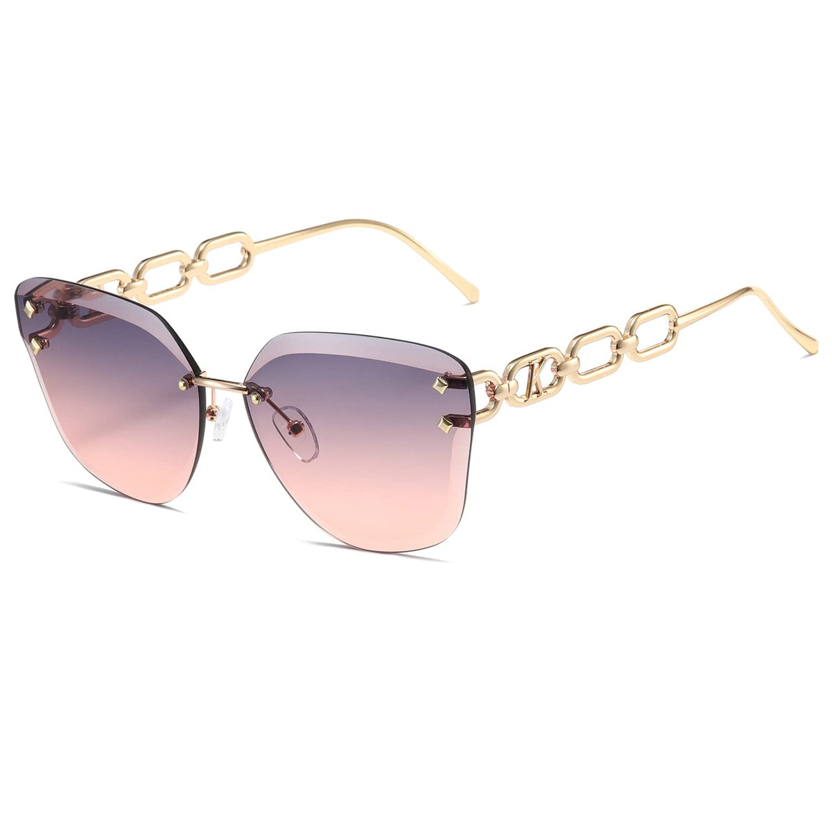 AEVOGUE Sunglasses For Women Oversized Rimless Diamond Cutting Lens Sun Glasses AE0534