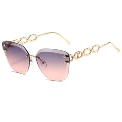 AEVOGUE Sunglasses For Women Oversized Rimless Diamond Cutting Lens Sun Glasses AE0534