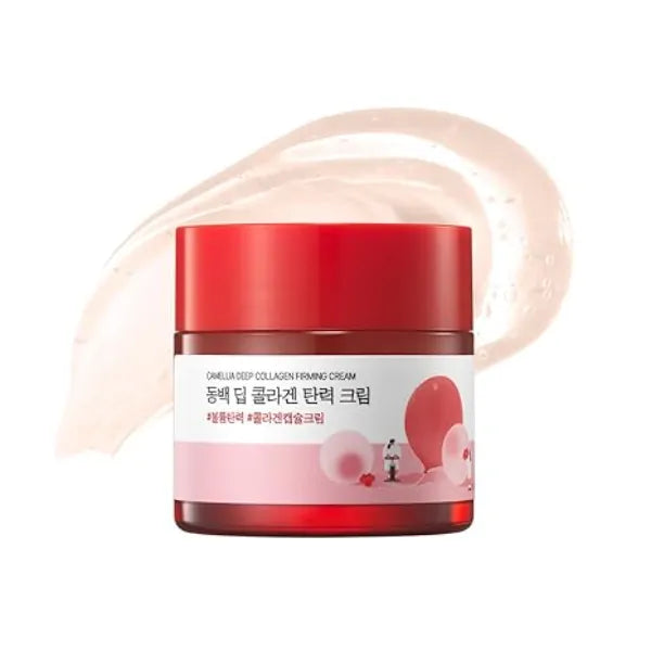 ROUND LAB Camellia Deep Collagen Firming Cream, Elasticity-Enhancing Face Moisturizer with Multi Collagen for Long-lasting Hydration, Smooth and Firm Skin, Pore Tightening, Korean Skincare 1.69 Fl Oz