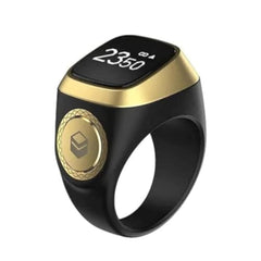 iQibla Zikr1 lite Smart Tasbih Tally Counter Ring for Muslims Zikr Digital Tasbeeh 5 Prayer Time Reminder Bluetooth Waterproof 20mm (black 18mm)