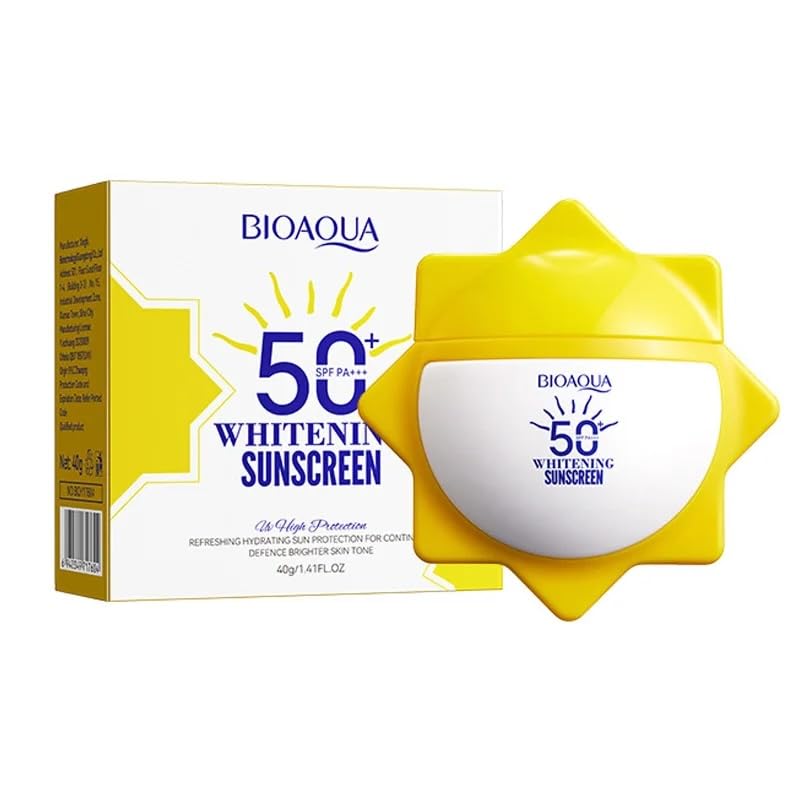BIOAQUA Whitening Sunscreen SPF 50+ PA+++, Anti-Aging Face & Body Protection, Brightening Moisturizer for Neck, 45g