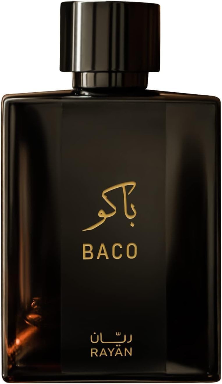 RAYAN Baco Perfume - 100 mL Eau De Parfum, Arabian Perfume for Men, Long lasting perfume with Majestic Scents of Vetiver, Leather, Patchouli & Saffron, Luxury Men Perfume, A Gift for All Occasions