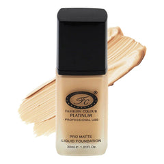 Fashion Colour Pro Matte Liquid Foundation With Full Coverage Waterproof Pro Matte Finish, 30ml (Ivory)
