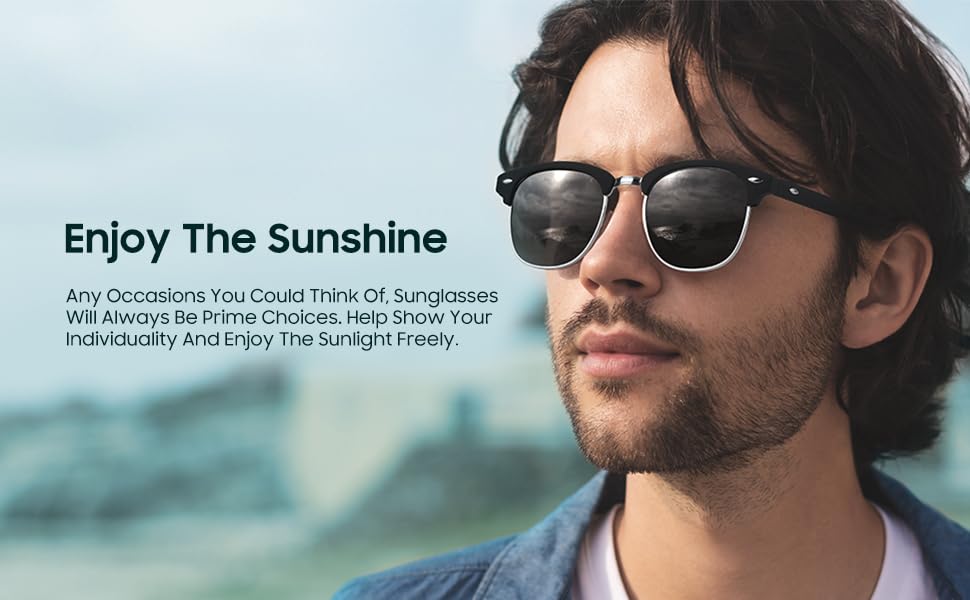 Gimdumasa Polarized Sunglasses Men Semi-Rimless Frame Sun Glasses for Men Women Retro Driving Shades with UV400 Blocking