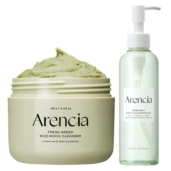 Arencia Rice Mochi Double Cleansing Duo for clear, acne-prone skin