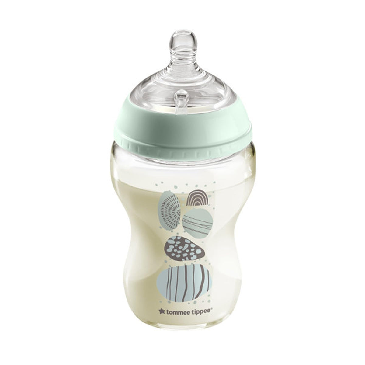 Tommee Tippee Closer to Nature Glass Baby Bottle, Slow Flow Breast-Like Teat with Anti-Colic Valve, 250ml, Pack of 1