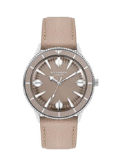 Lee Cooper Men's Watch, Analog Display and Leather Strap - LC07933.344, Beige