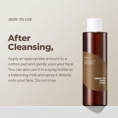 ISNTREE Green Tea Fresh Facial Toner 200ml, 6.76 fl. oz. with Hyaluronic toner 50ml | Deep Moisturizing | Sebum Control | Nourishing | Revitalizing | Hypoallergenic | Dermatologist Tested |
