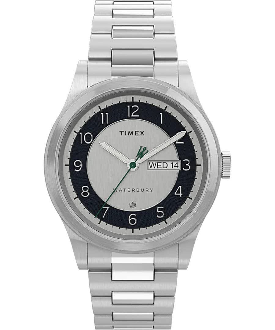 Timex TW2U99300 Waterbury Analogue Wrist Watch for Men, Silver