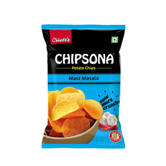 Chipsona Mast Masala Potato Chips - Spicy & Tangy Snack - 90g Pack - 100% Vegetarian, No Preservatives, Gluten-Free – Crunchy Anytime Munchies