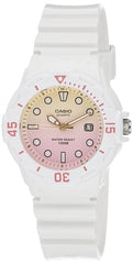 Casio Womens Quartz Watch, Analog Display and Resin Strap White/Pink White