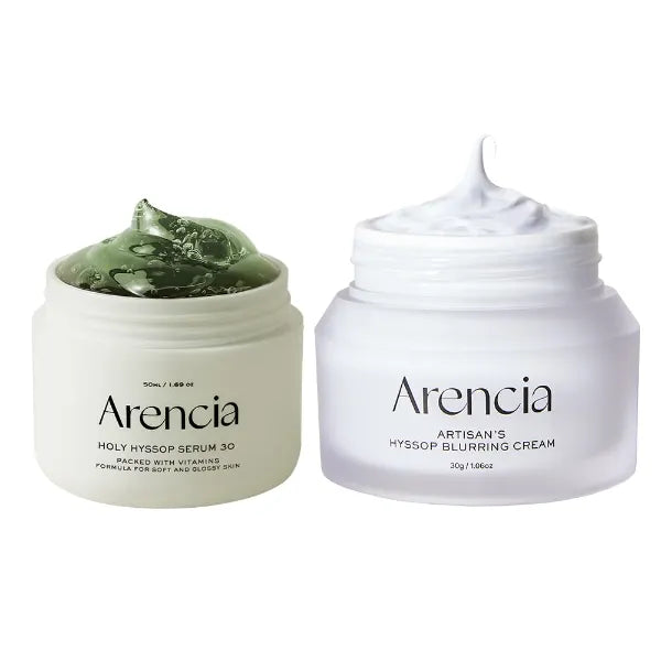 Arencia Glow Overnight Skincare Duo [Hyssop Overnight Face Mask Serum + Hyssop Collagen Face Cream]