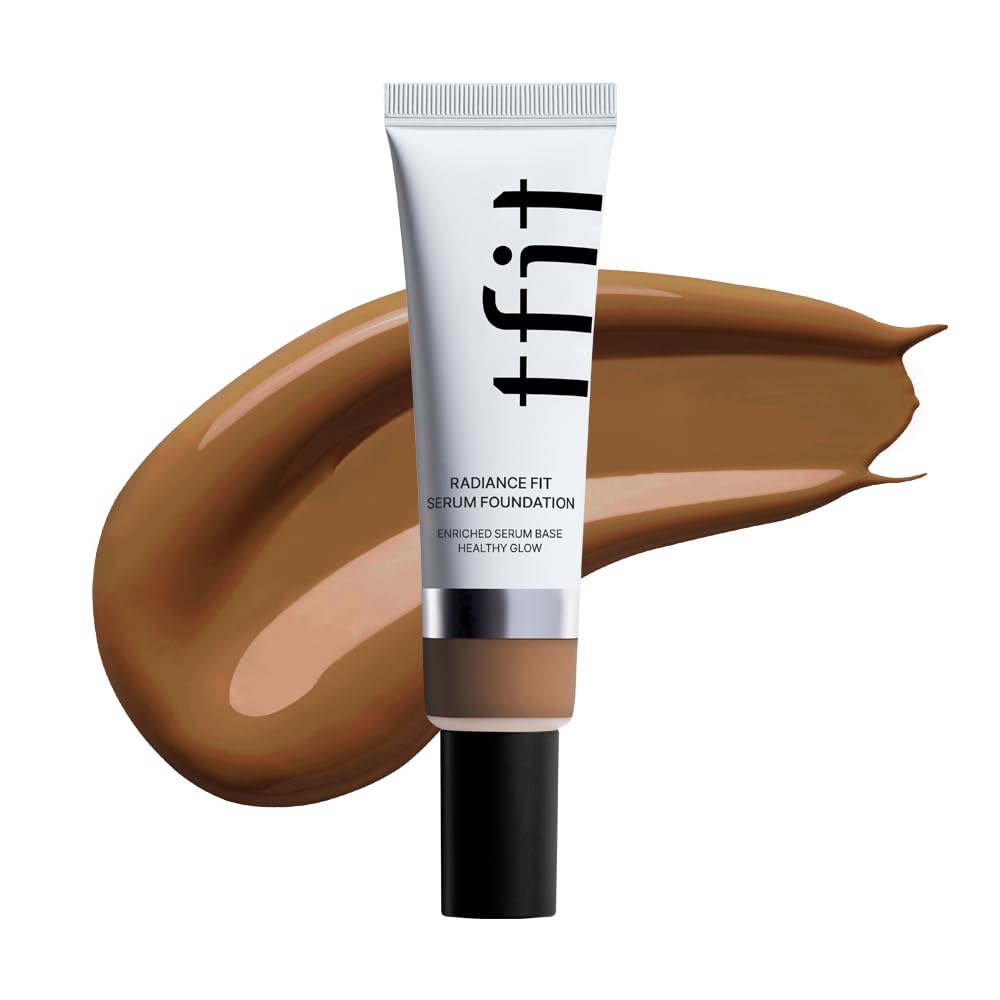 TFIT Radiance Fit Serum Foundation - Flawless Coverage, Dewy Finish, Long-Lasting, Lightweight (W08 Tan, 1.05 Oz.)