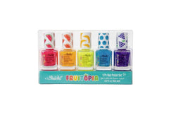 Shush! Fruitopia (Fruity Flavoured) 5 Pcs Water Nail Polish Set, Non Toxic and Safe For 5+ Girls, Water-Based Quick Drying Peel-off Nail Polish for Kids, Party, Holiday Gift, Party Favors