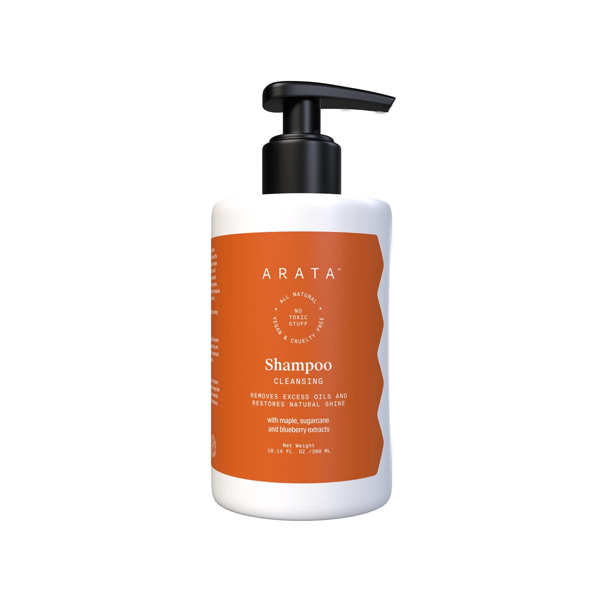 Arata Natural Cleansing Shampoo With Maple, Sugarcane & Blueberry Extracts hair shampoo For Women & Men | All-Natural & Cruelty-Free | Removes Excess Oil & Restores Natural Shine - 300 Ml