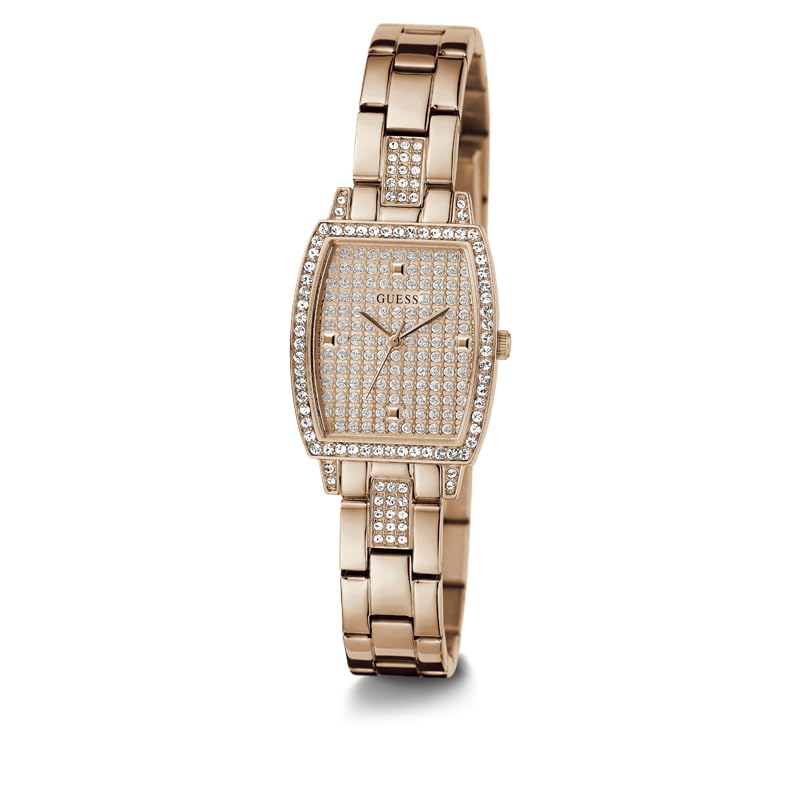 GUESS Women's 25mm Watch - Gold Tone Bracelet Champagne Dial Gold Tone Case