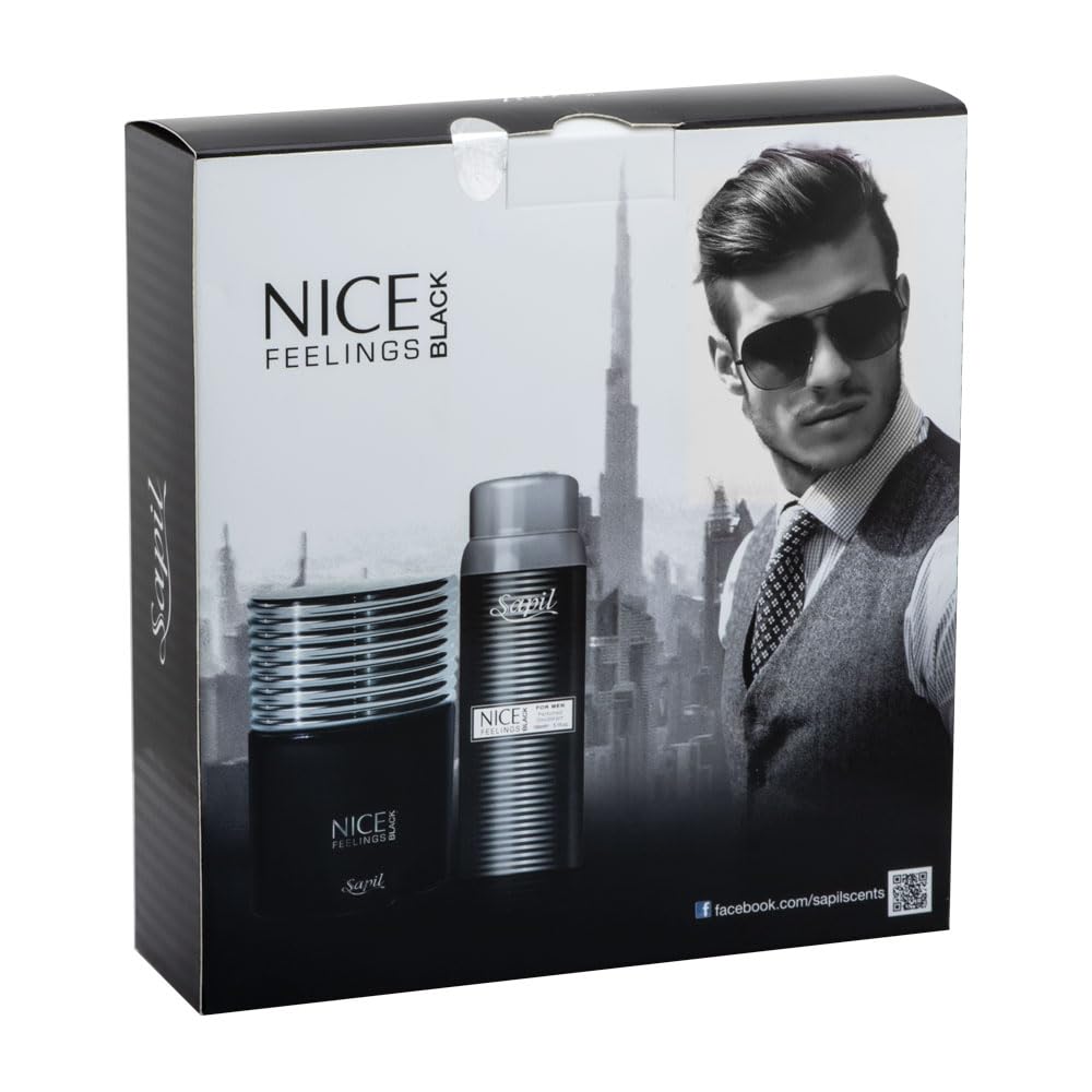 Sapil Nice Feelings Black EDT 75ml and 150ml Deo Giftset