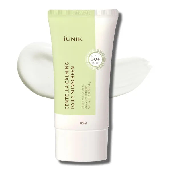 IUNIK Centella Calming Moisture Daily Sunscreen SPF 50+ PA++++ Matte & No White Cast Centella Asiatica Dry Oily Sensitive Vegan Korean Skincare