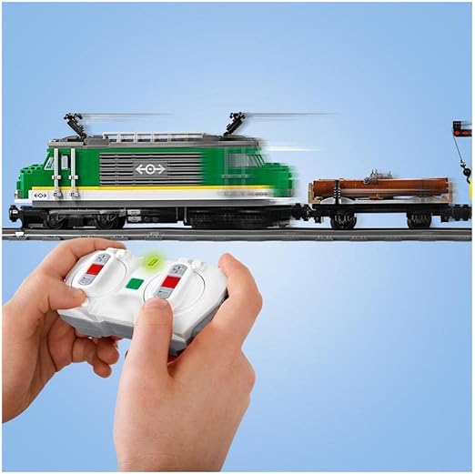 LEGO 60198 City Cargo Train, Toys for Kids, Boys 7 Girls Aged 6 plus Years Old, Remote Control Set, Battery Powered Engine with Bluetooth Connection, 3 Wagons and Tracks