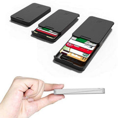 DUCHIC Credit Card Package Credit Card Holder Anti-Side Wallet Action Wallet Push-Pull Card Holder for Women Men Black