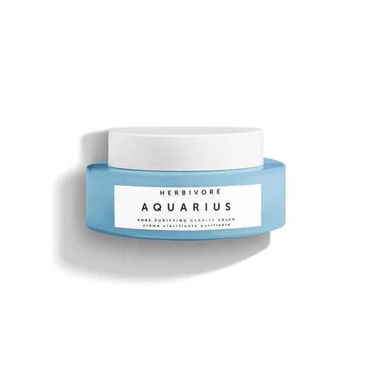 HERBIVORE Aquarius Pore Purifying Clarity Cream – Daily Moisturizer with BHA to Clean Pores & Balance Oily Skin for a Soft, Matte Finish, Plant-based, Vegan, Cruelty-free, 50mL / 1.7 oz