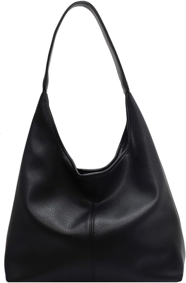 Women Tote Bags Shoulder Handbag for Women, Soft PU Leather Purse with Top Handle Big Capacity Ladies Shoulder Bags - Black
