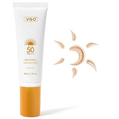 VGO Tinted Sunscreen for Face SPF 50, Tinted Moisturizer with SPF, Face Sunscreen for Women, Sweat Resistant Oil Free with No White Cast, 1.76oz