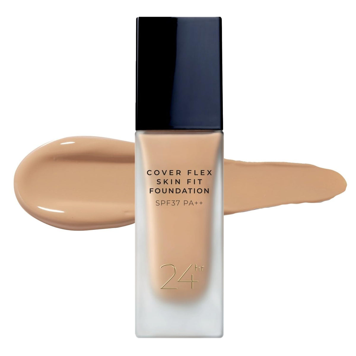 BOM Cover Flex Skin Fit Foundation (#25 Sand Beige) Liquid Makeup Foundation SPF 37 PA+++ Semi Matte Coverage for Light Medium Tone