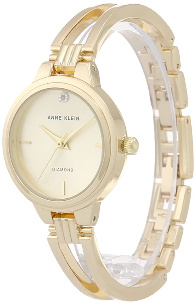 Anne Klein Women's Genuine Diamond Dial Open Bangle Watch