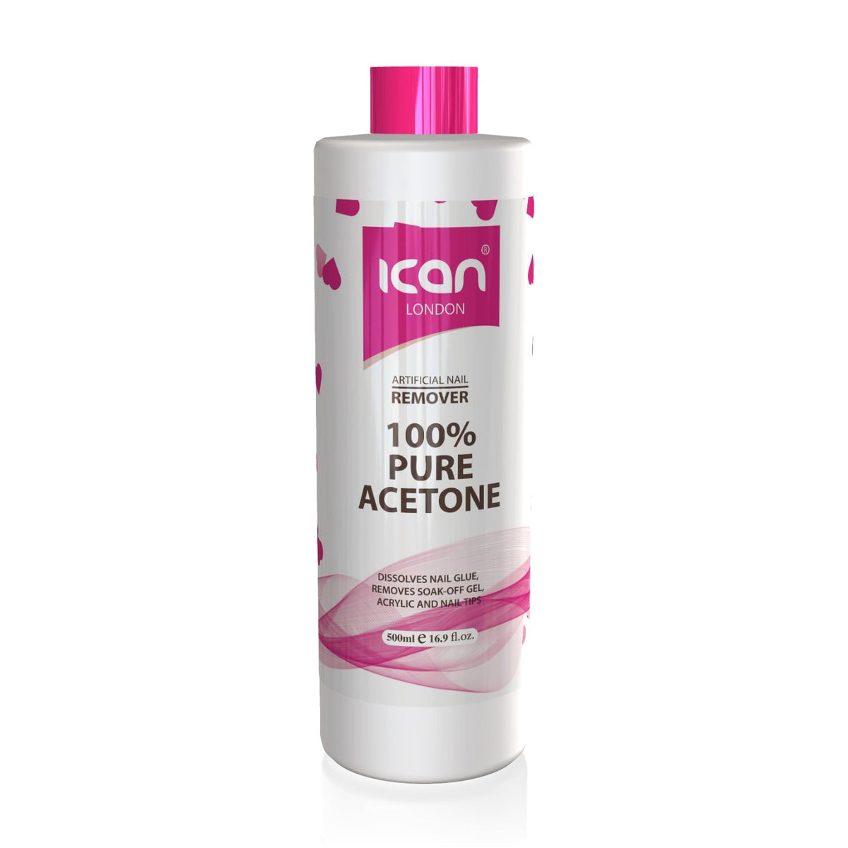 Ican London 100% Pure Acetone Nail Polish Remover UV GEL Soak Off - 500ML