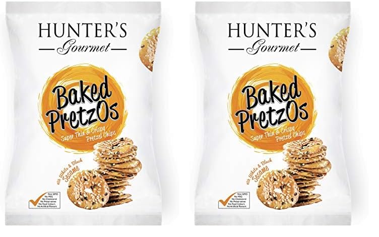 Hunter's Gourmet Baked PretzOs with White and Black Sesame - 80g (Pack of 2)