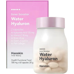 Hanskin Hyaluronic Acid Supplements for Hair, Skin, Wrinkles & Nails L Cysteine, Biotin, Vitamin C, Collagen Nutritional Supplement for Healthy Skin 60 Capsules