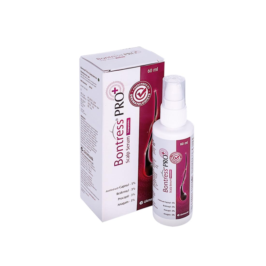 BONTRESS Pro+ Scalp Serum | fortified with Redensyl, Procapil, Capixyl & Anagain| helps reduce hair fall | Hair Growth Serum for both Men & women, 60ml