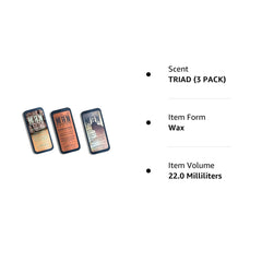 The Man Brand Solid Cologne Sample Set - Mens Sample Cologne Pack - Mens fragrance Sampler Set - Mens Travel Size Cologne Sampler Set (The Triad - 3 Pack - 0.75 oz each)