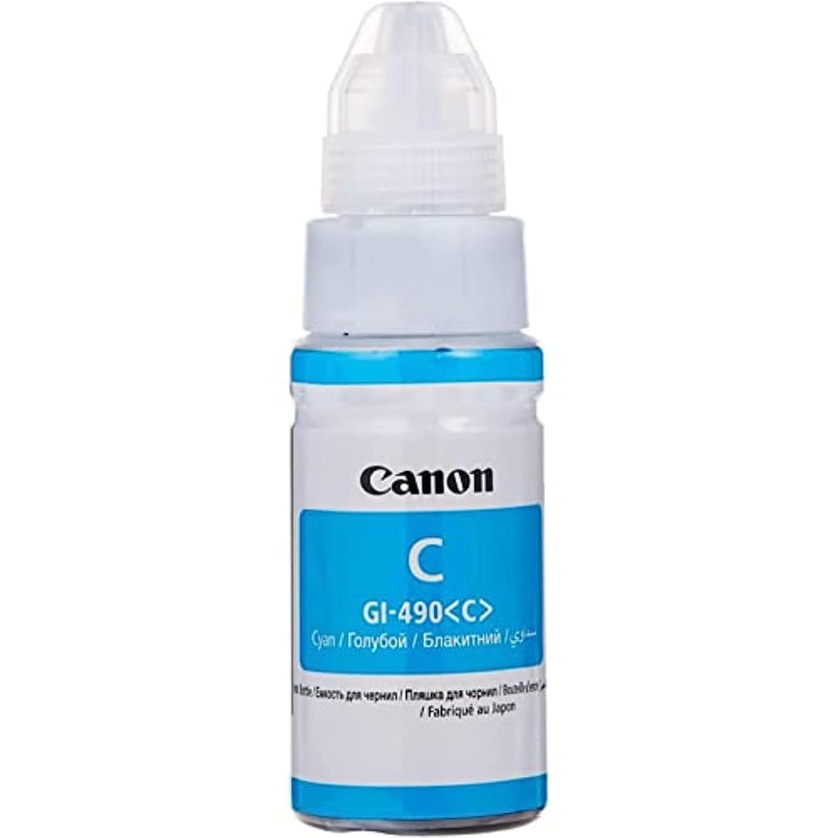 CANON GI-490 Cyan Ink Bottle, Prints Up to 7,000 A4 Pages, 70 ml