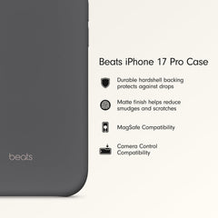 Beats iPhone 17 Pro Case with MagSafe Camera Control, Matte Finish, Microfiber Lining - Granite Gray